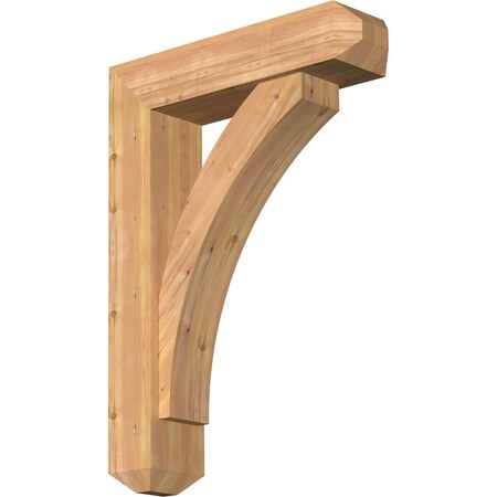 Ekena Millwork Thorton Craftsman Smooth Bracket w/ Offset Brace, Western Red Cedar, 7 1/2"W x 30"D x 42"H BKT0806X30X42THR04SWR
